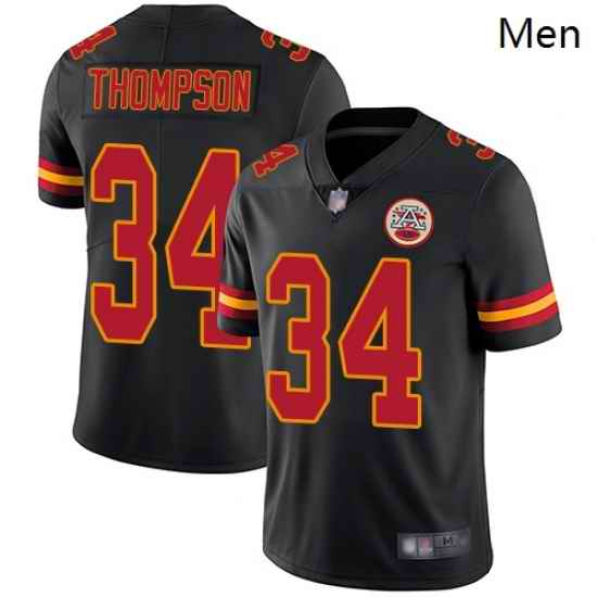 Chiefs 34 Darwin Thompson Black Men Stitched Football Limited Rush Jersey